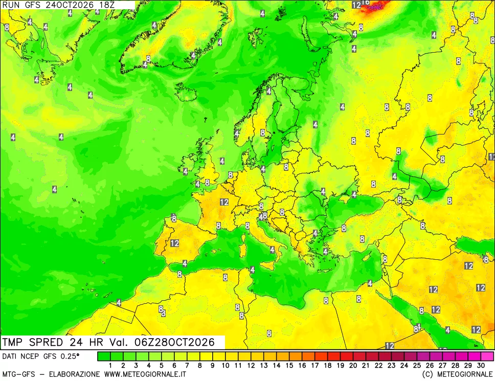 mappa Dif. TMax-TMin 24 ore
