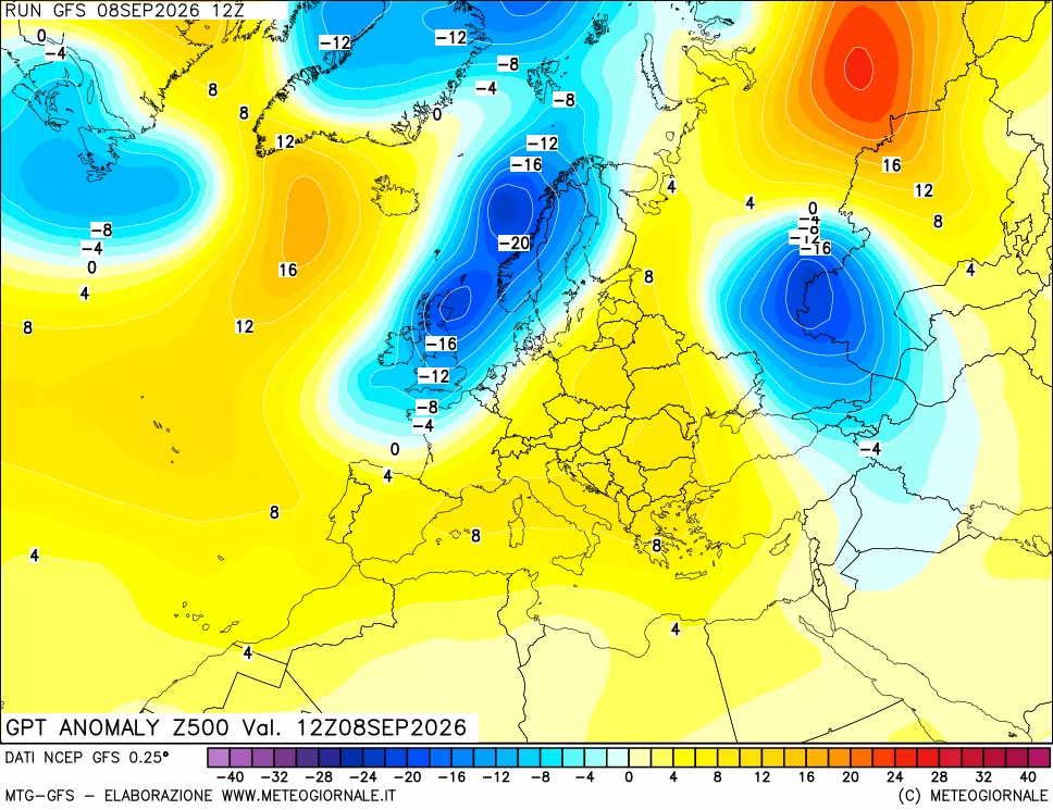 mappa 500 hPa GPT Anomaly vs Cli.No 1981-2010