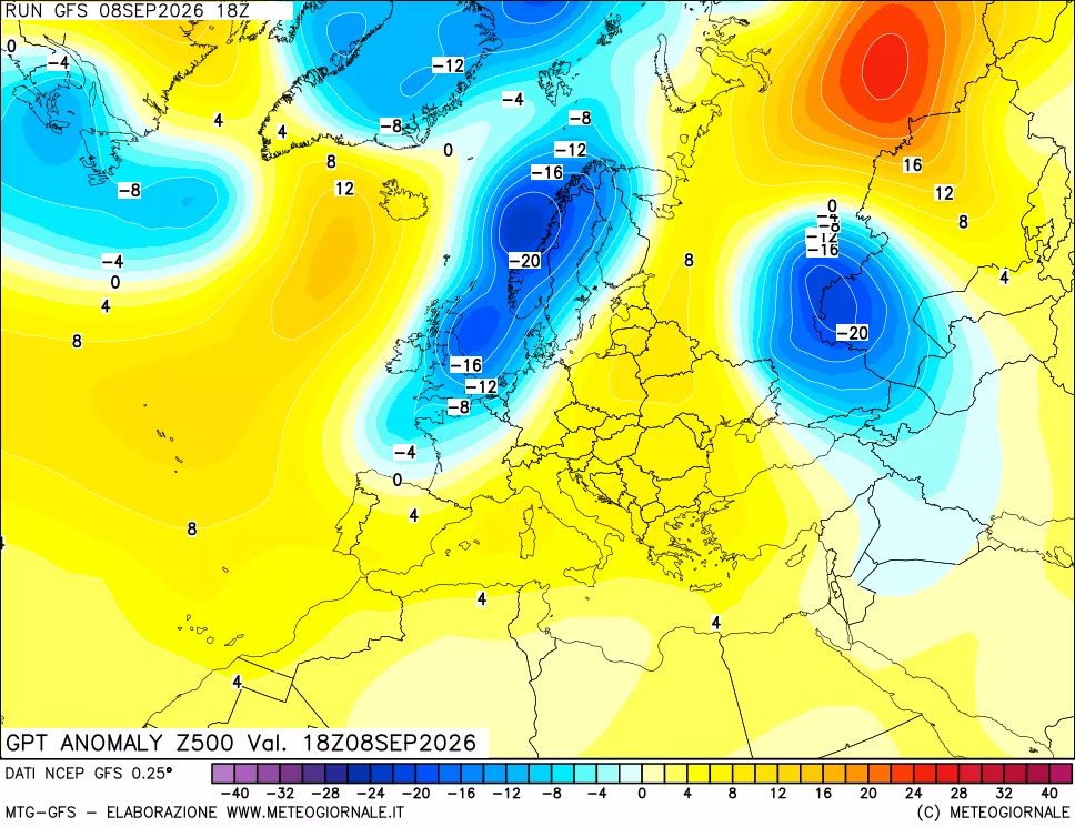 mappa 500 hPa GPT Anomaly vs Cli.No 1981-2010