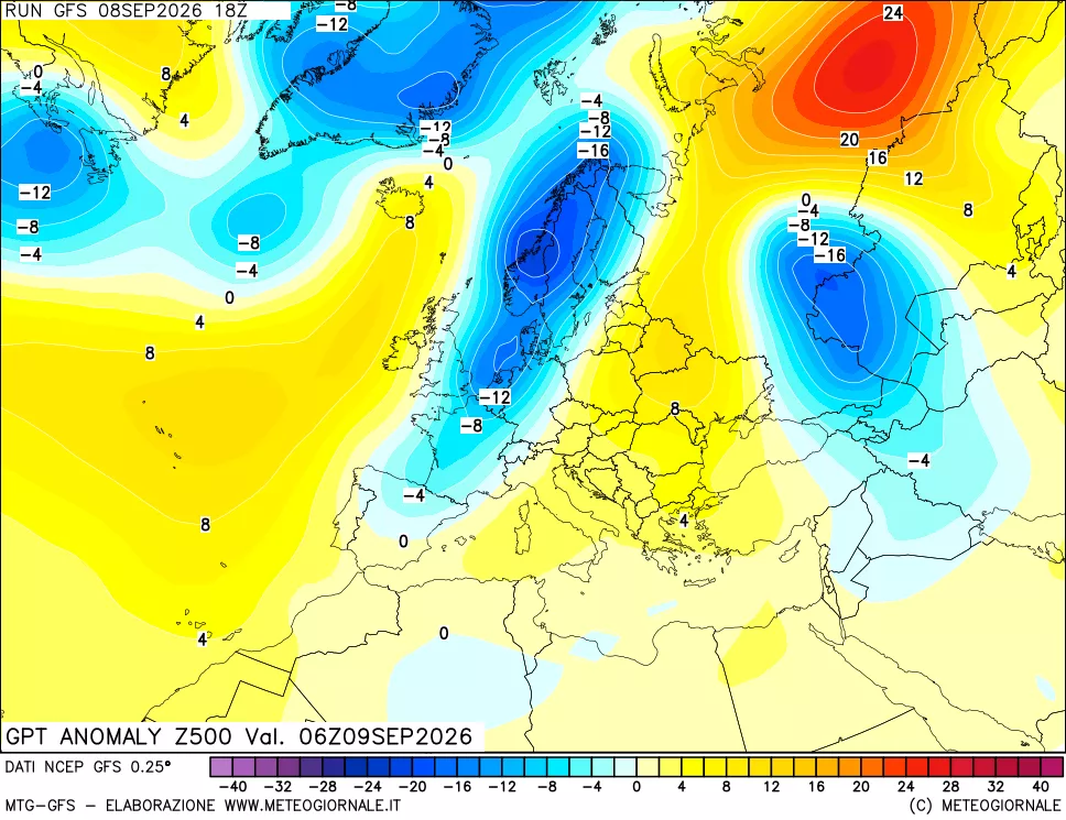 mappa 500 hPa GPT Anomaly vs Cli.No 1981-2010