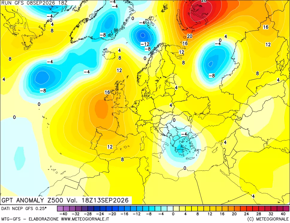 mappa 500 hPa GPT Anomaly vs Cli.No 1981-2010