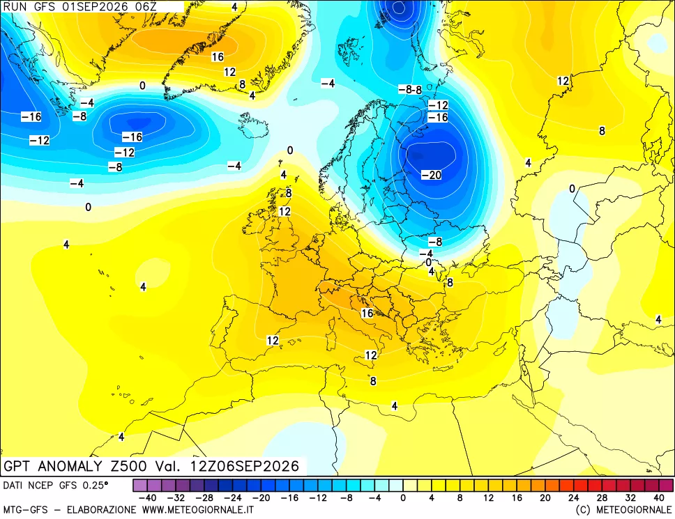 mappa 500 hPa GPT Anomaly vs Cli.No 1981-2010