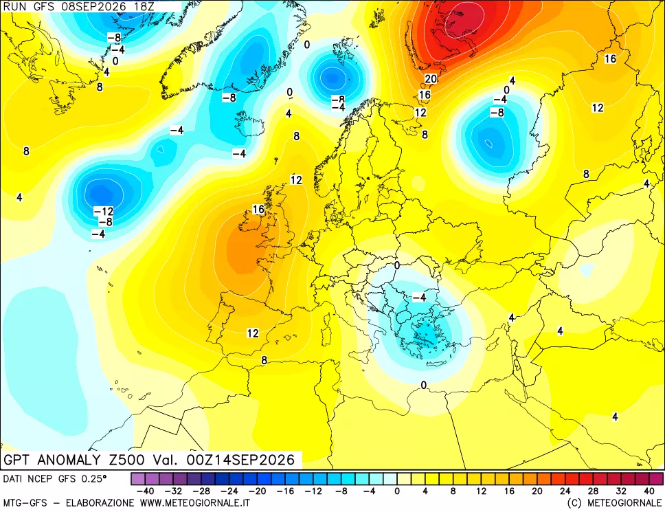 mappa 500 hPa GPT Anomaly vs Cli.No 1981-2010