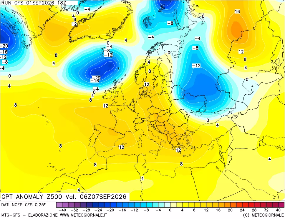 mappa 500 hPa GPT Anomaly vs Cli.No 1981-2010