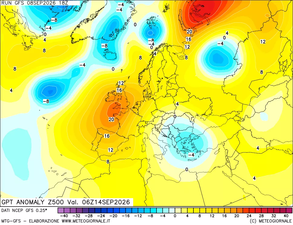mappa 500 hPa GPT Anomaly vs Cli.No 1981-2010