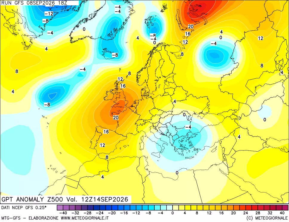 mappa 500 hPa GPT Anomaly vs Cli.No 1981-2010