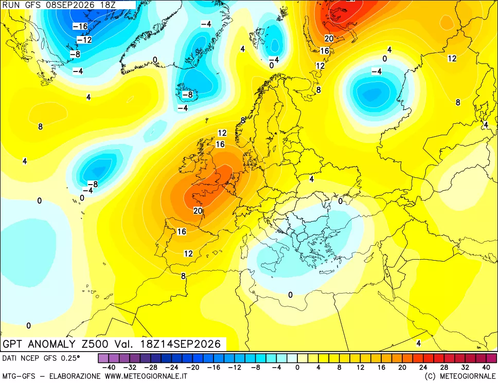 mappa 500 hPa GPT Anomaly vs Cli.No 1981-2010