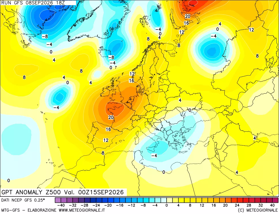 mappa 500 hPa GPT Anomaly vs Cli.No 1981-2010