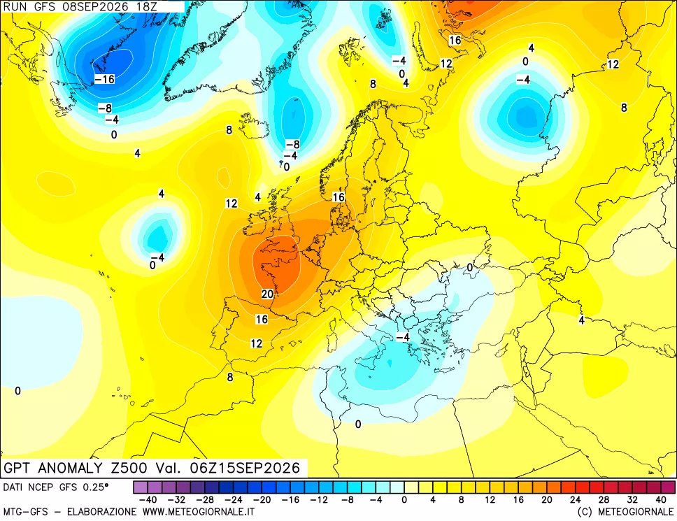 mappa 500 hPa GPT Anomaly vs Cli.No 1981-2010