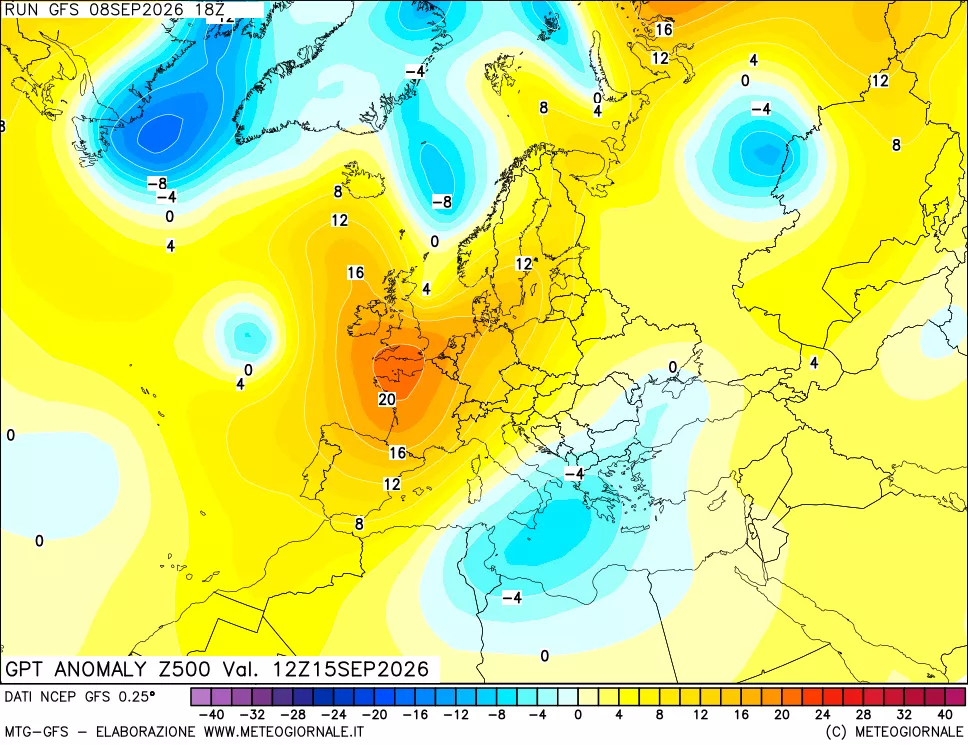 mappa 500 hPa GPT Anomaly vs Cli.No 1981-2010