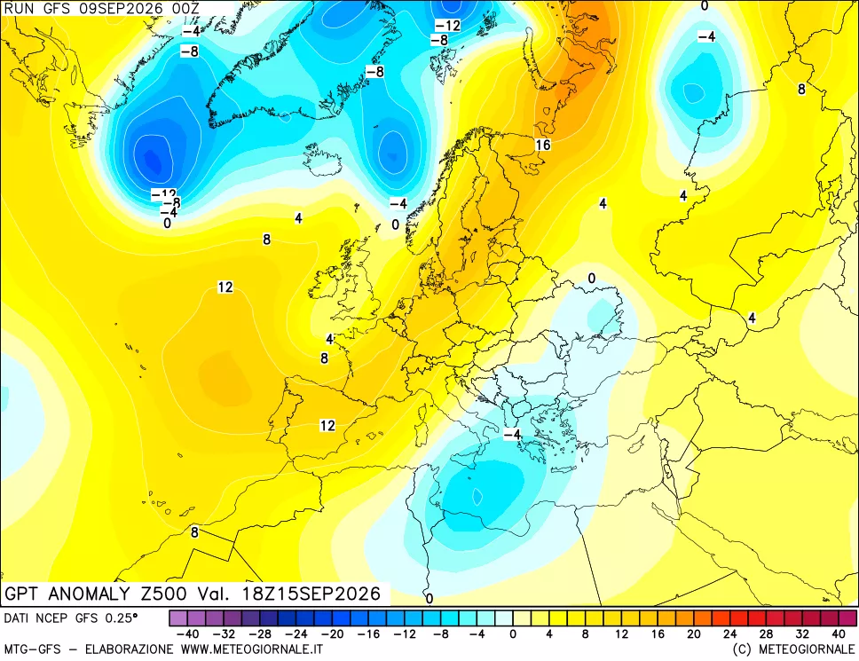 mappa 500 hPa GPT Anomaly vs Cli.No 1981-2010