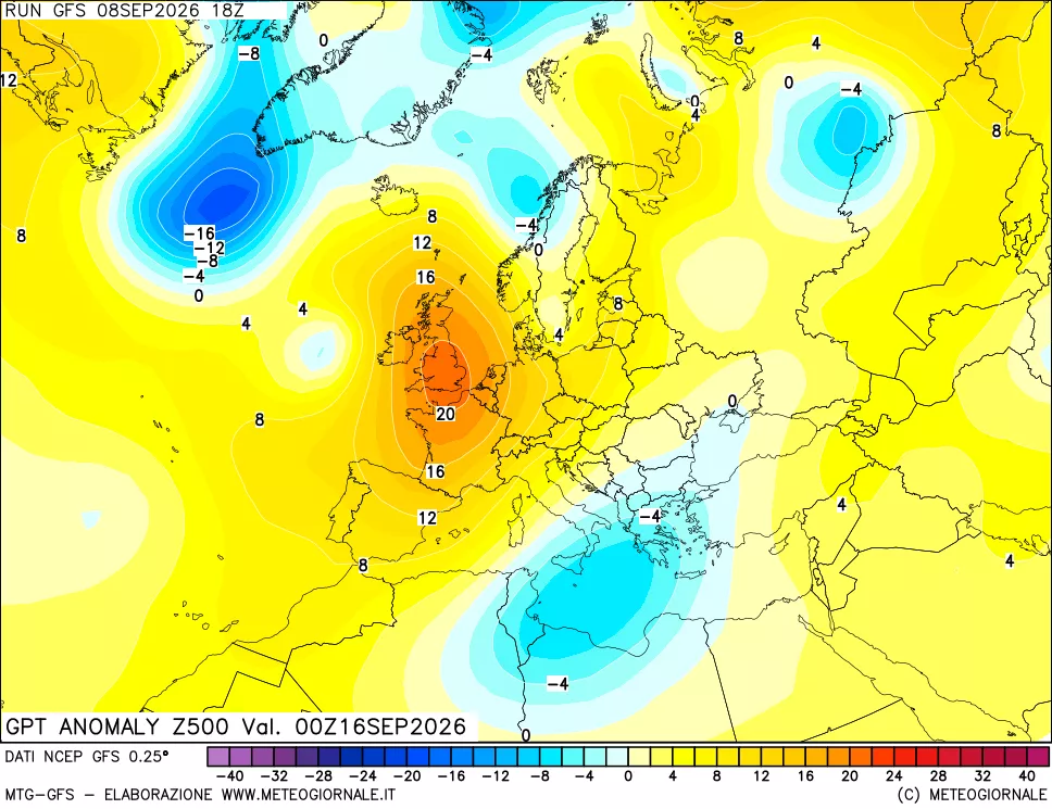 mappa 500 hPa GPT Anomaly vs Cli.No 1981-2010