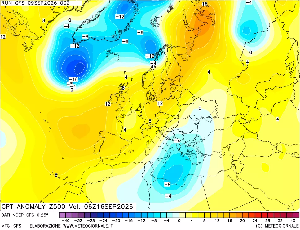 mappa 500 hPa GPT Anomaly vs Cli.No 1981-2010