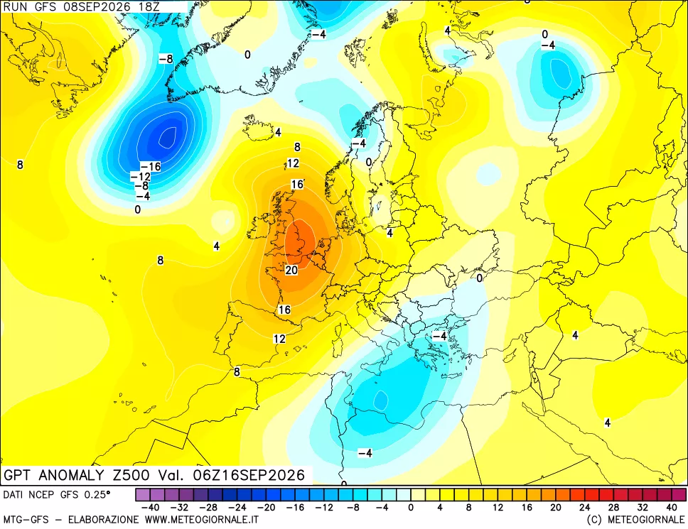 mappa 500 hPa GPT Anomaly vs Cli.No 1981-2010