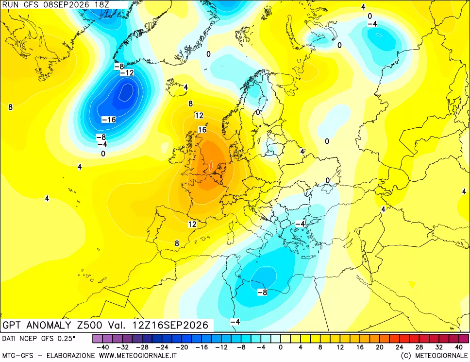 mappa 500 hPa GPT Anomaly vs Cli.No 1981-2010
