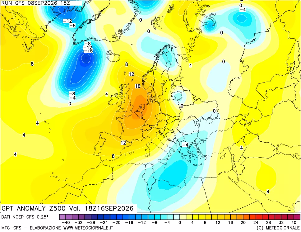 mappa 500 hPa GPT Anomaly vs Cli.No 1981-2010