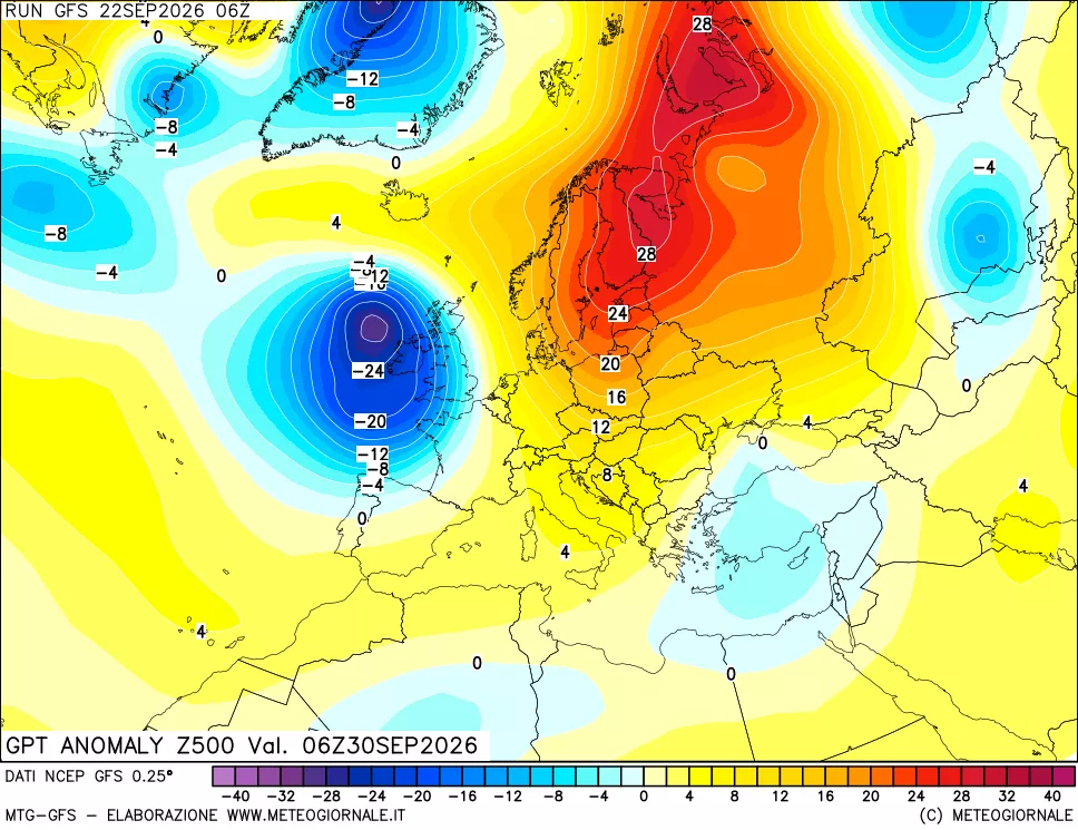 mappa 500 hPa GPT Anomaly vs Cli.No 1981-2010