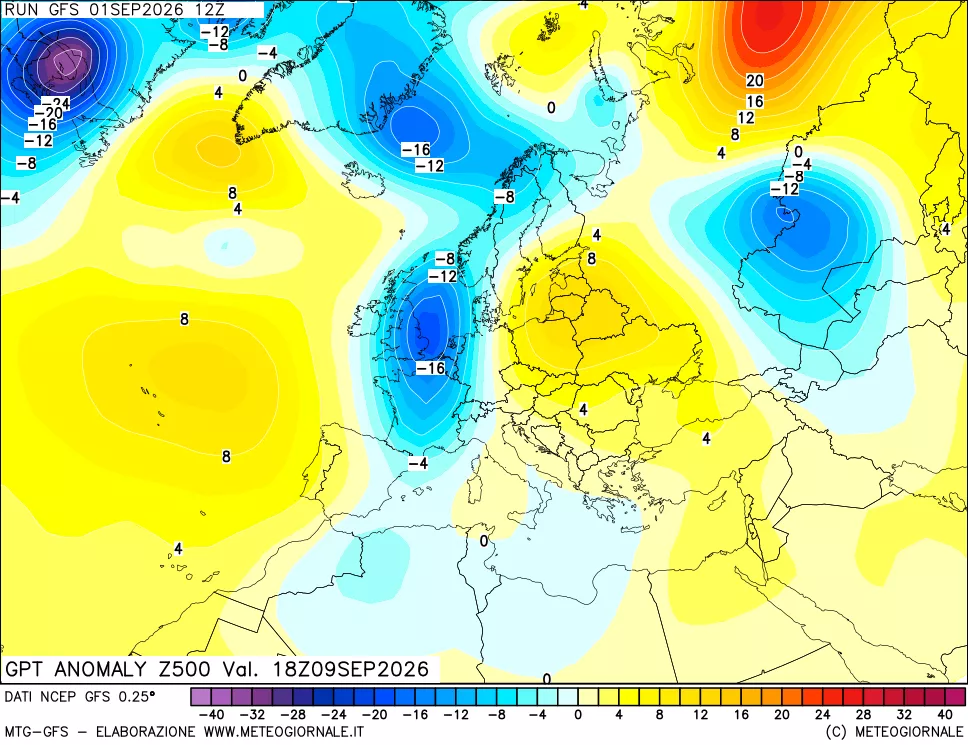 mappa 500 hPa GPT Anomaly vs Cli.No 1981-2010