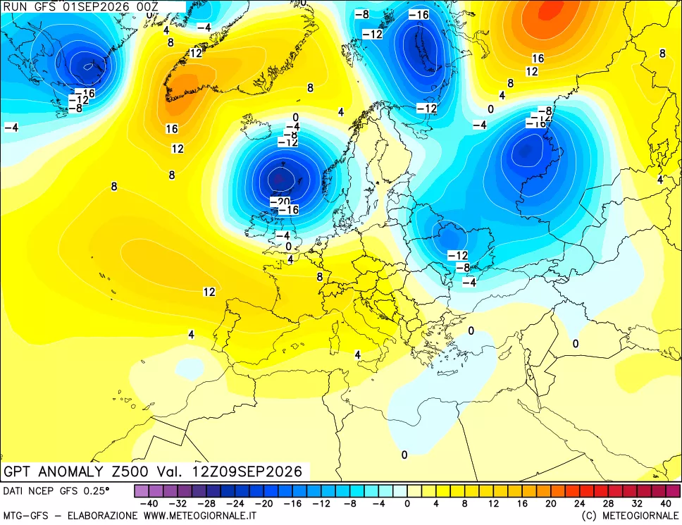 mappa 500 hPa GPT Anomaly vs Cli.No 1981-2010