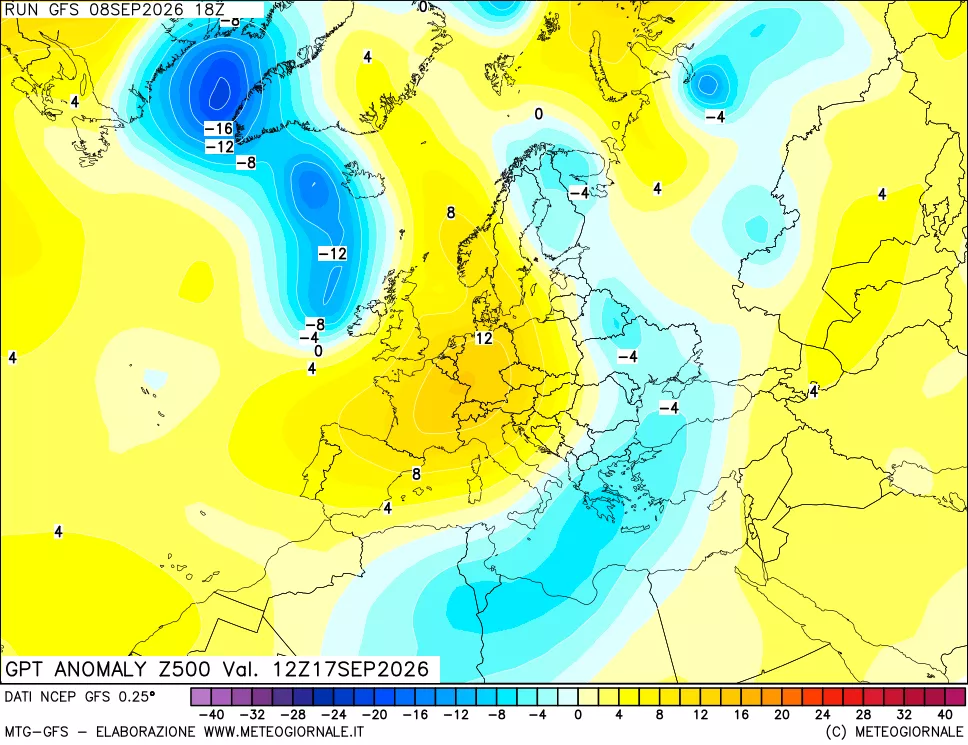 mappa 500 hPa GPT Anomaly vs Cli.No 1981-2010