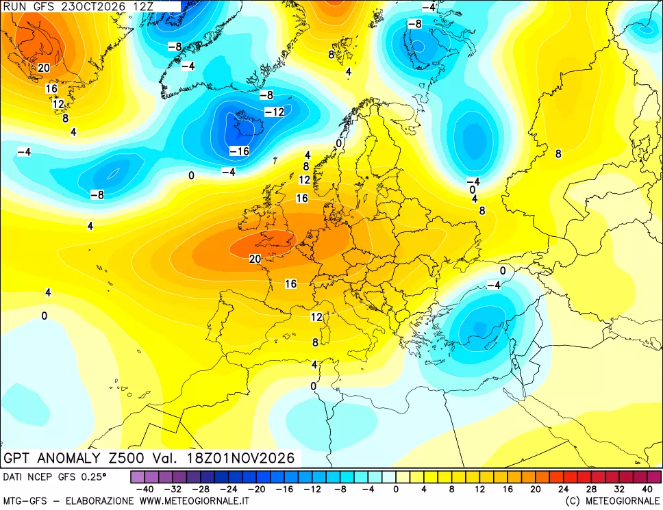 mappa 500 hPa GPT Anomaly vs Cli.No 1981-2010