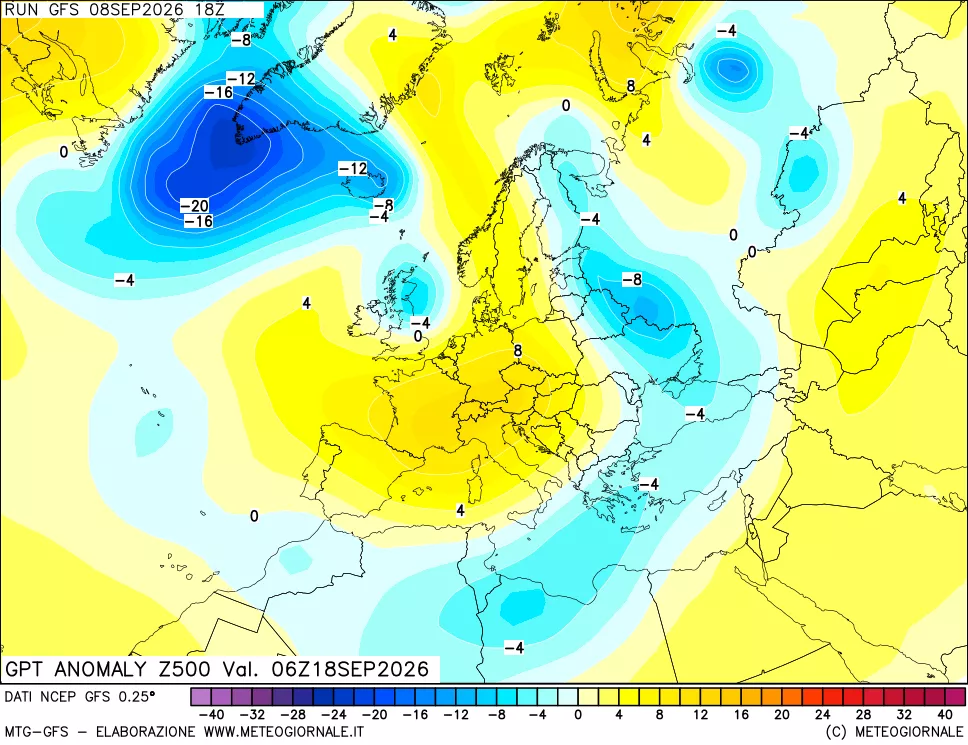 mappa 500 hPa GPT Anomaly vs Cli.No 1981-2010