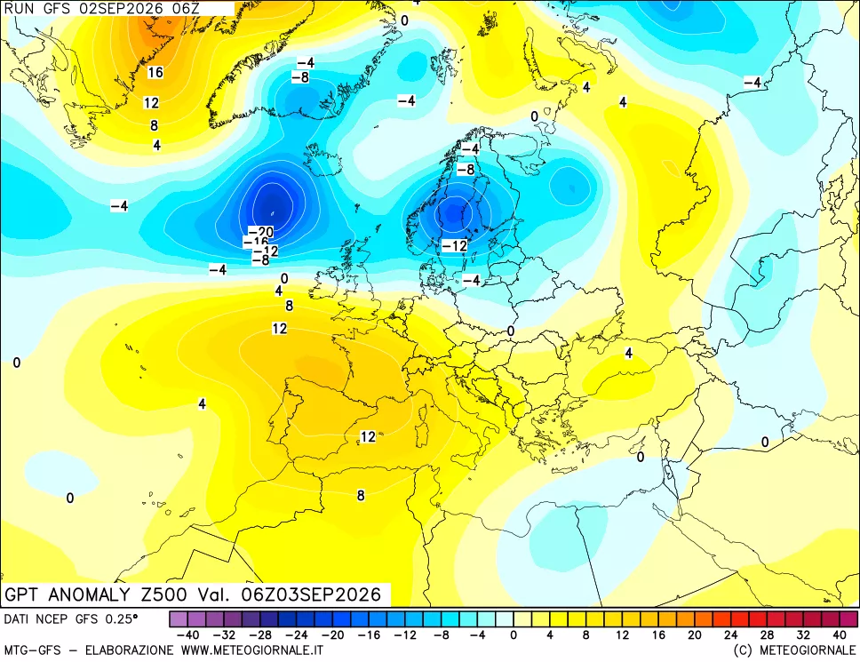 mappa 500 hPa GPT Anomaly vs Cli.No 1981-2010