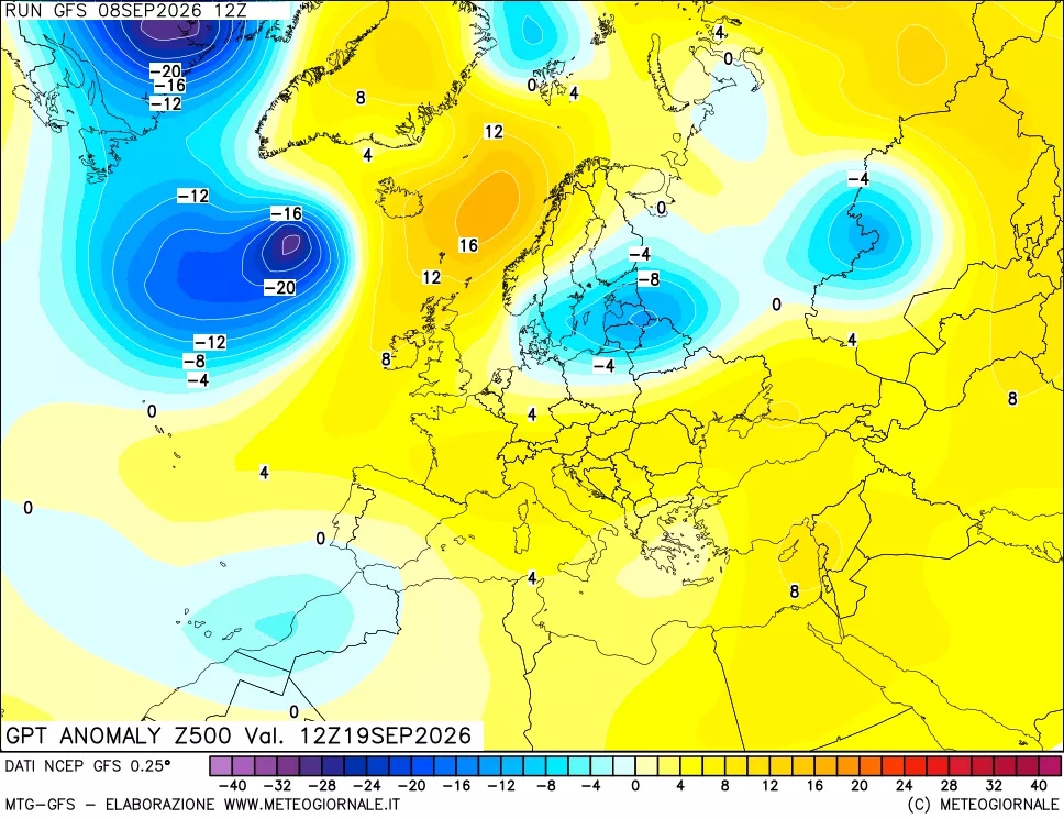 mappa 500 hPa GPT Anomaly vs Cli.No 1981-2010