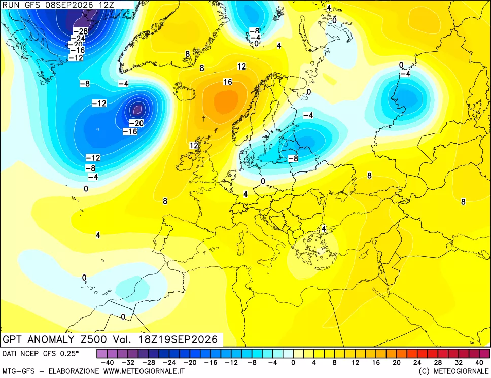 mappa 500 hPa GPT Anomaly vs Cli.No 1981-2010
