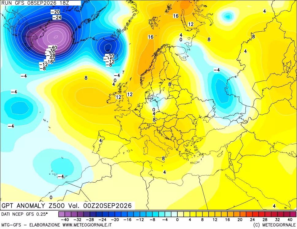 mappa 500 hPa GPT Anomaly vs Cli.No 1981-2010
