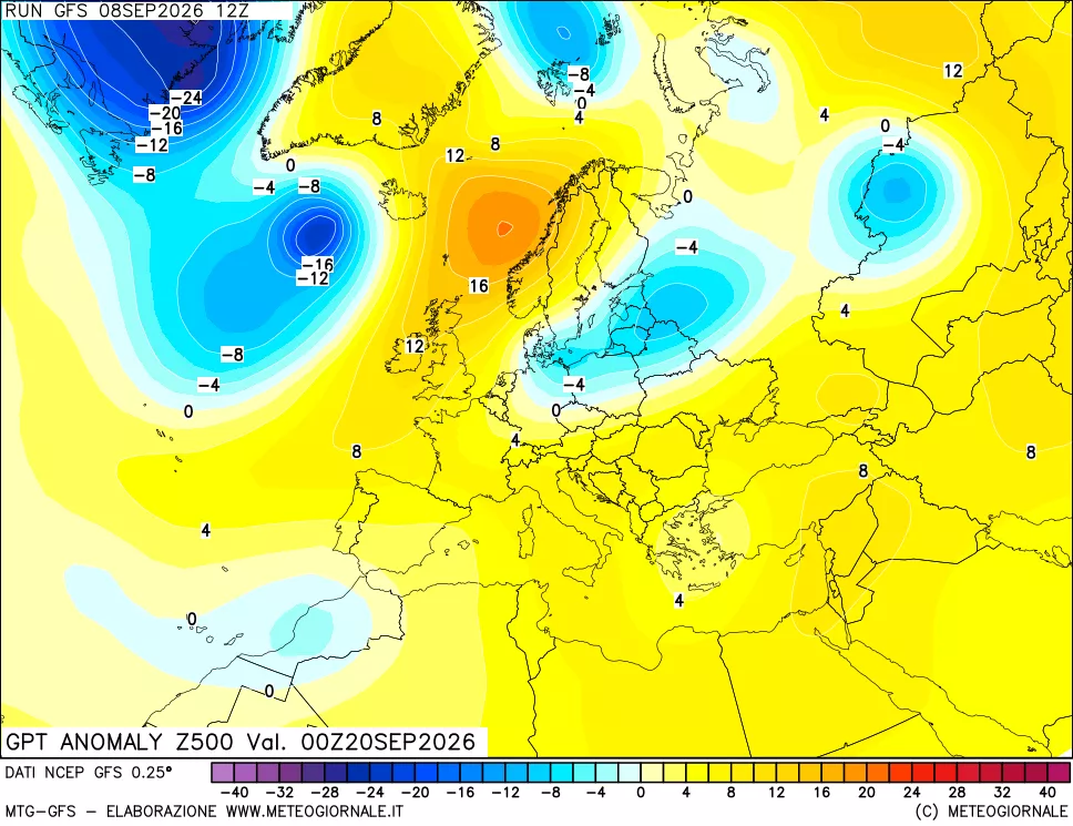 mappa 500 hPa GPT Anomaly vs Cli.No 1981-2010