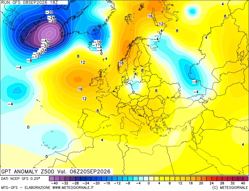 mappa 500 hPa GPT Anomaly vs Cli.No 1981-2010