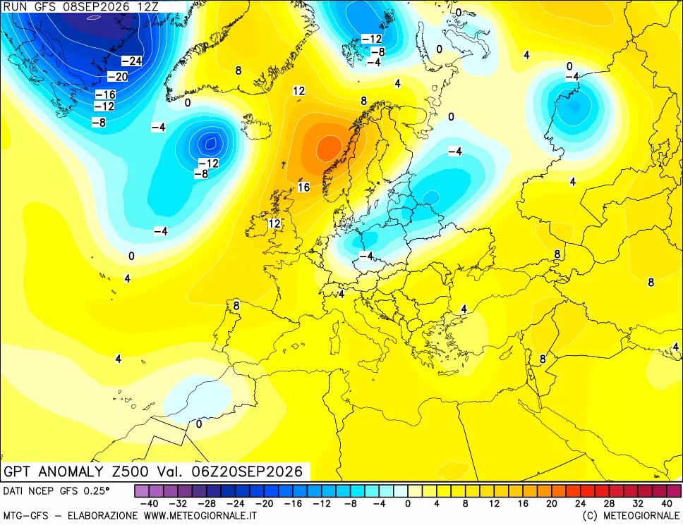 mappa 500 hPa GPT Anomaly vs Cli.No 1981-2010