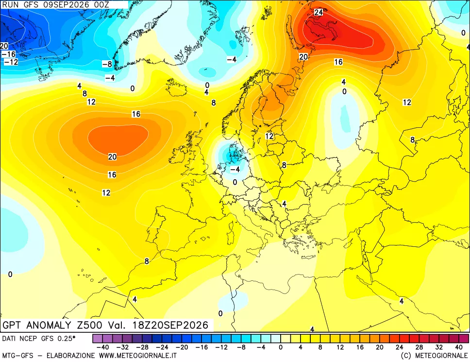 mappa 500 hPa GPT Anomaly vs Cli.No 1981-2010