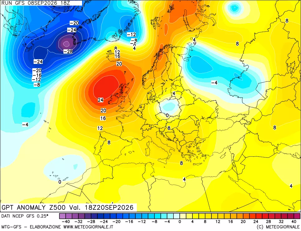 mappa 500 hPa GPT Anomaly vs Cli.No 1981-2010