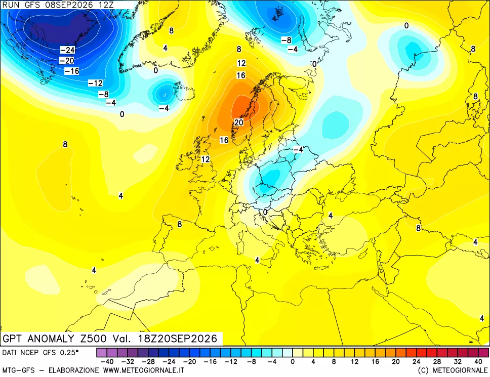 mappa 500 hPa GPT Anomaly vs Cli.No 1981-2010