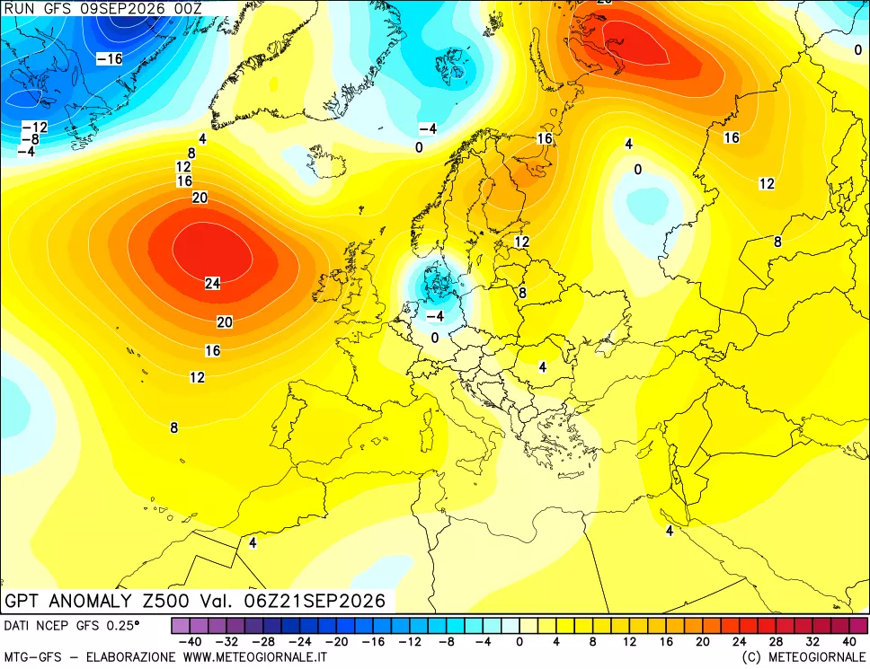mappa 500 hPa GPT Anomaly vs Cli.No 1981-2010