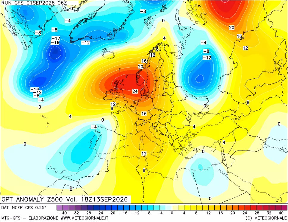 mappa 500 hPa GPT Anomaly vs Cli.No 1981-2010