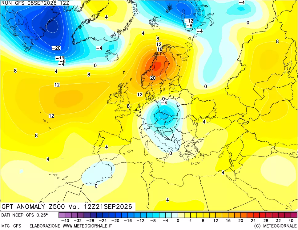 mappa 500 hPa GPT Anomaly vs Cli.No 1981-2010