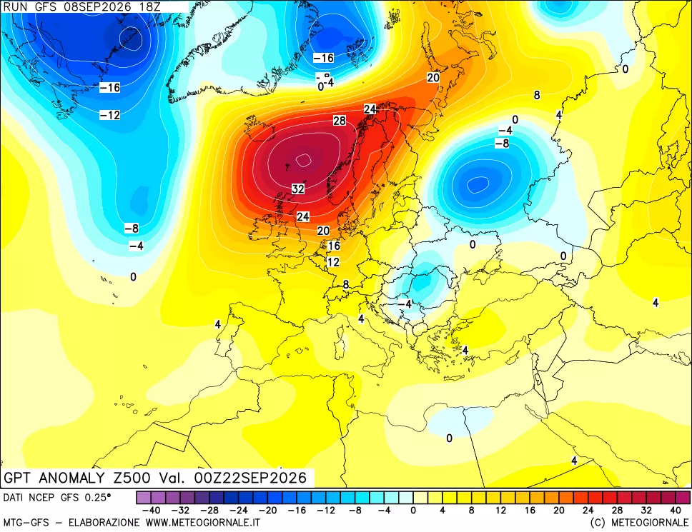 mappa 500 hPa GPT Anomaly vs Cli.No 1981-2010