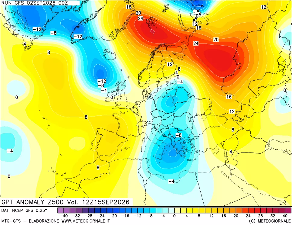 mappa 500 hPa GPT Anomaly vs Cli.No 1981-2010