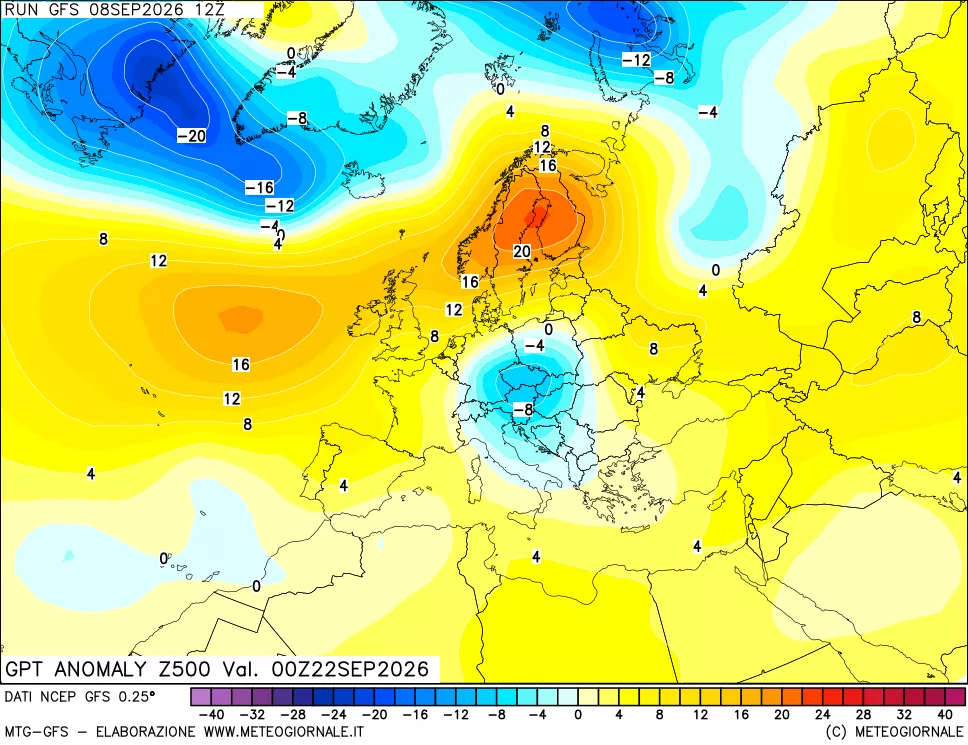 mappa 500 hPa GPT Anomaly vs Cli.No 1981-2010