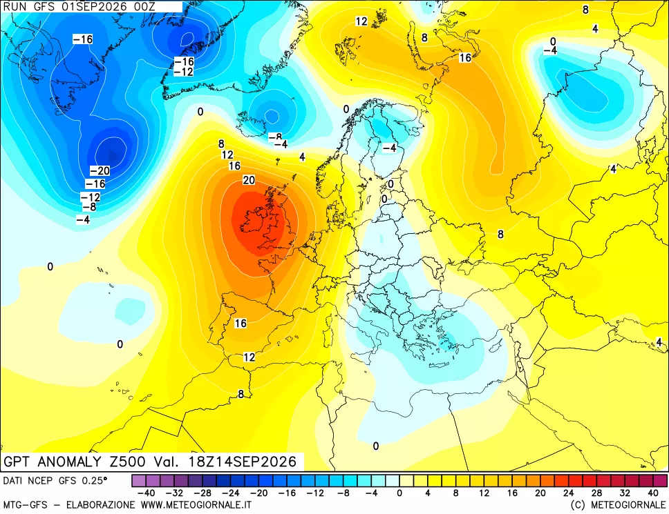 mappa 500 hPa GPT Anomaly vs Cli.No 1981-2010