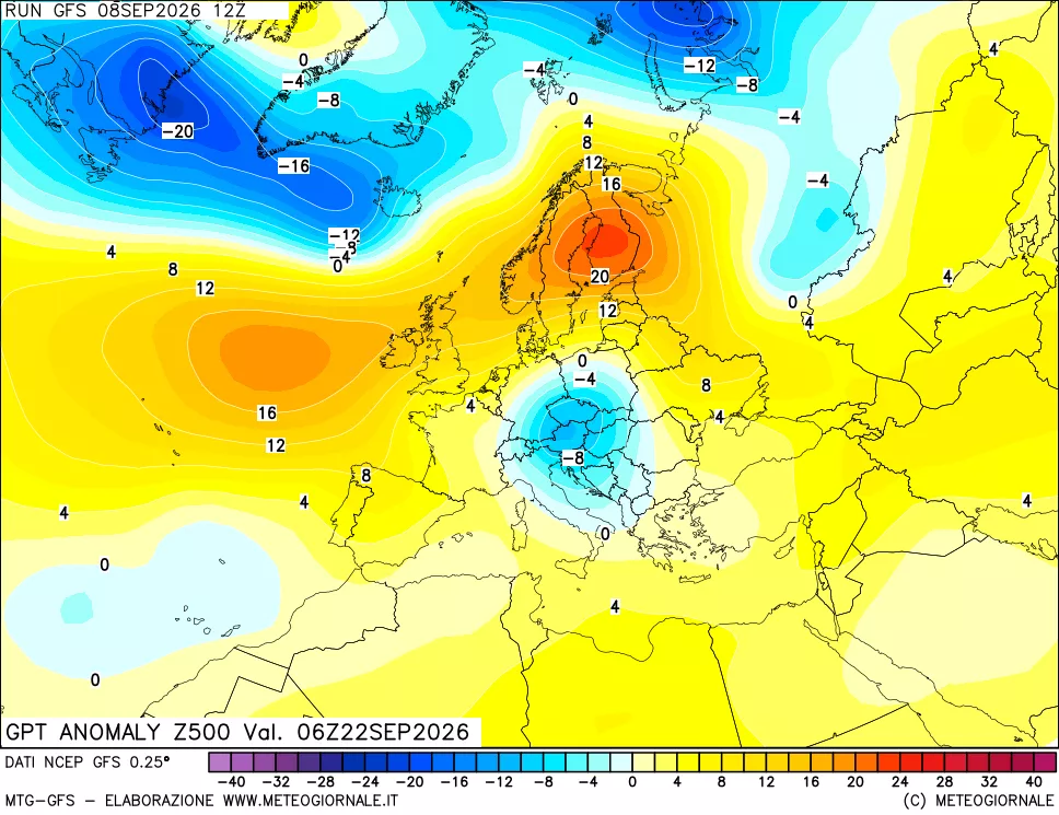 mappa 500 hPa GPT Anomaly vs Cli.No 1981-2010