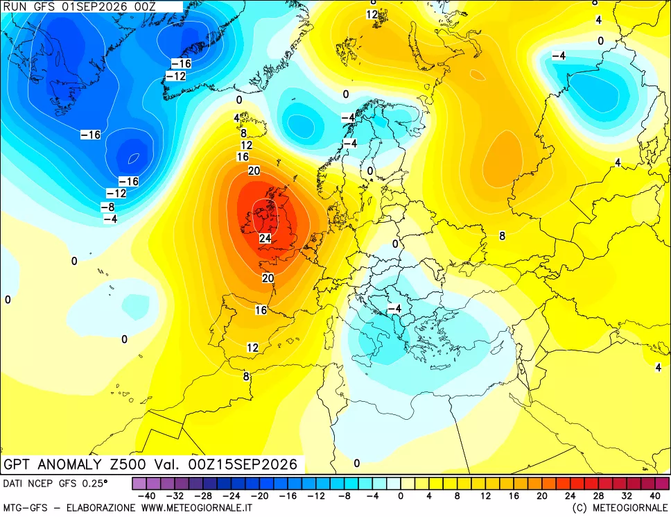 mappa 500 hPa GPT Anomaly vs Cli.No 1981-2010