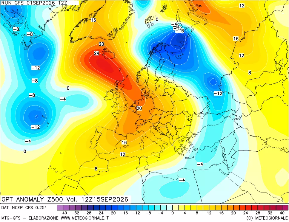 mappa 500 hPa GPT Anomaly vs Cli.No 1981-2010