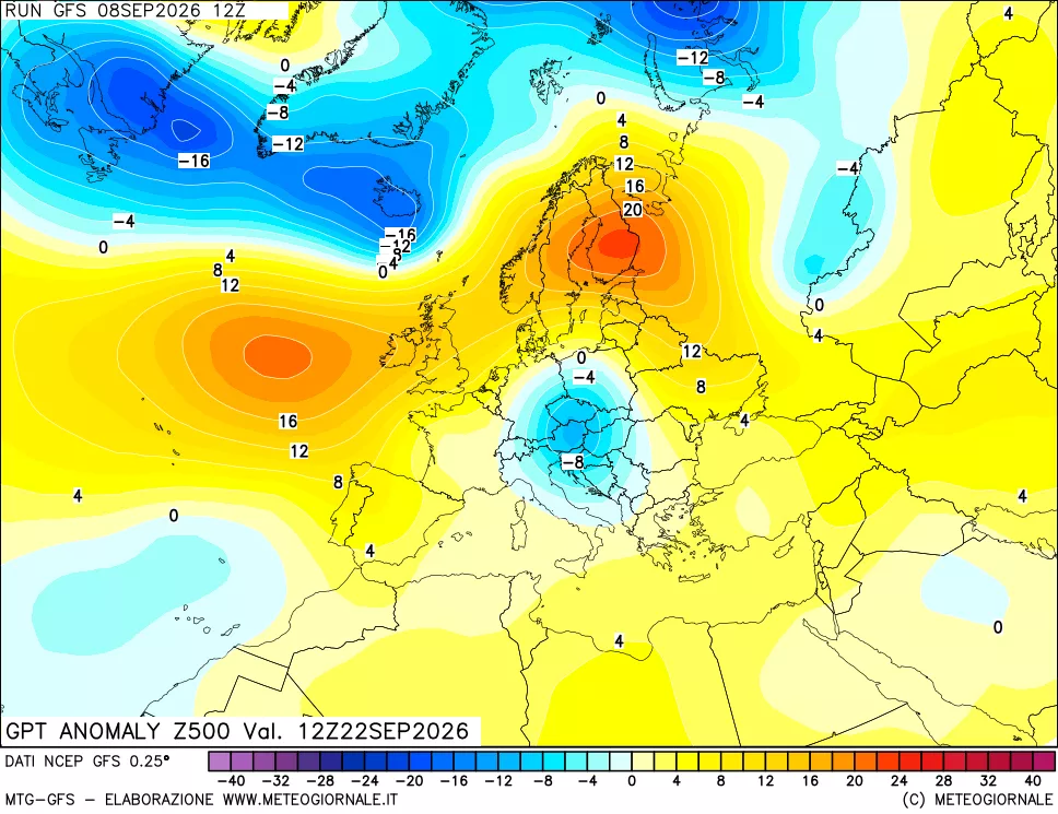 mappa 500 hPa GPT Anomaly vs Cli.No 1981-2010