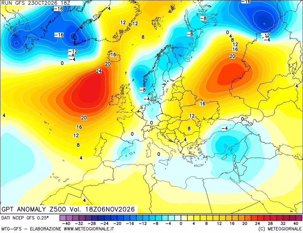 mappa 500 hPa GPT Anomaly vs Cli.No 1981-2010