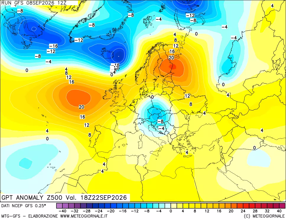 mappa 500 hPa GPT Anomaly vs Cli.No 1981-2010