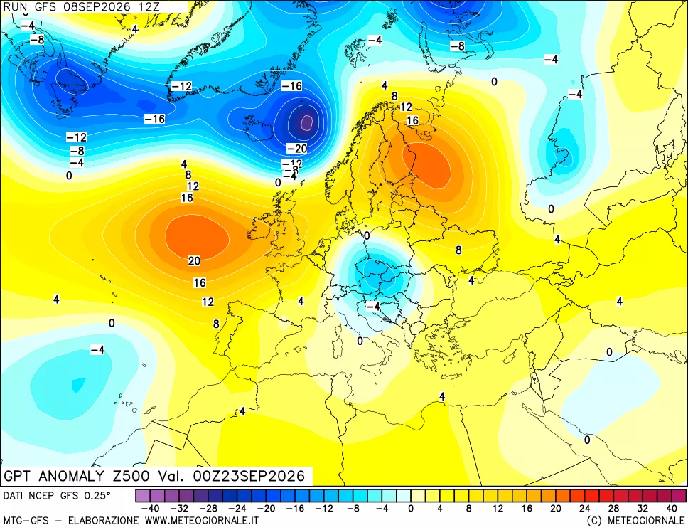 mappa 500 hPa GPT Anomaly vs Cli.No 1981-2010